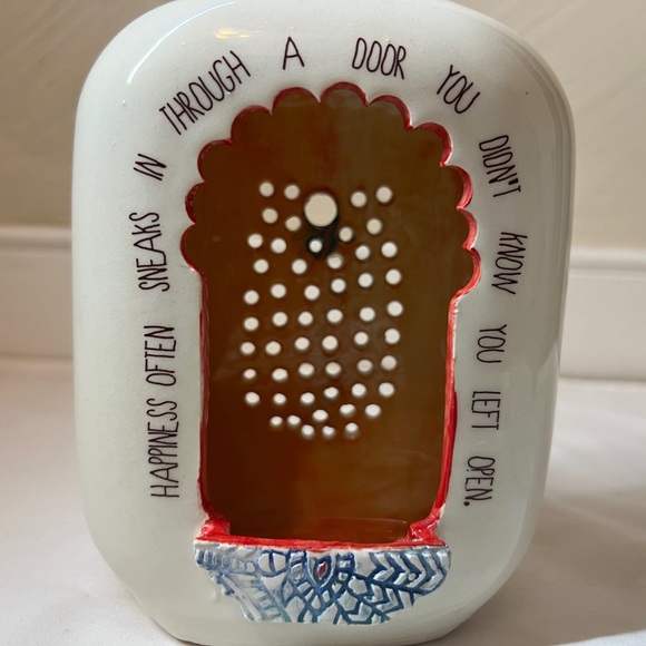 Ceramic vented Tea Candle Lantern Elegant Art Deco standing or hanging|10” Tall - Picture 4 of 17